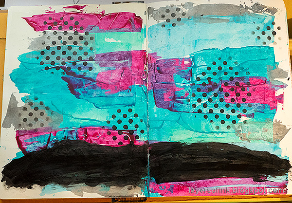Layers of ink - 2020 art journal page tutorial by Anna-Karin Evaldsson. Paint background with acrylic paint.