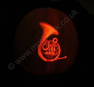 Pumpkin Carving of a French Horn