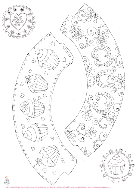 Free Printable Coloring Cupcake Wrappers and Toppers.