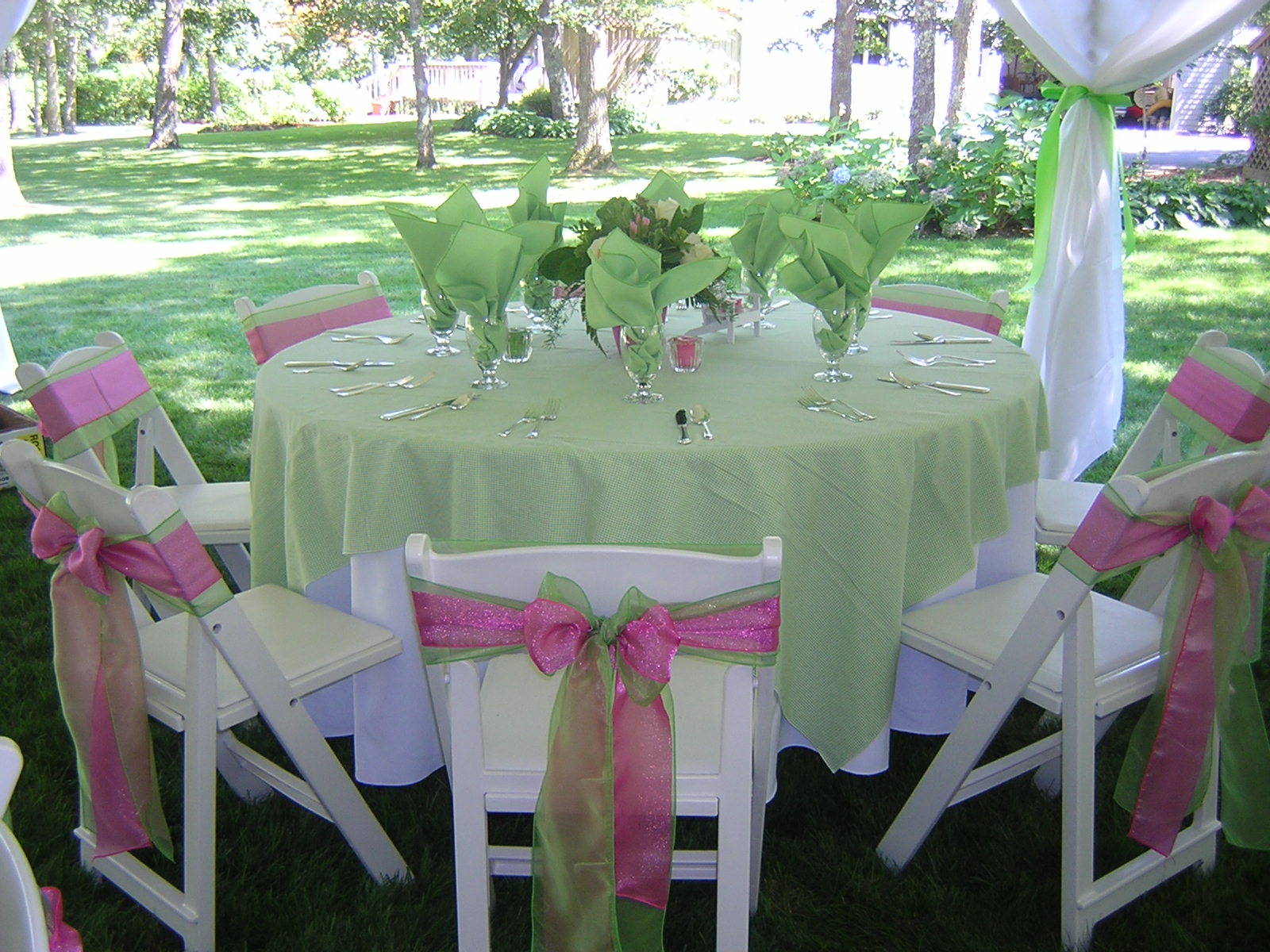 Wedding tent decoration in