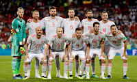 SELECCIÓN DE ESPAÑA - Temporada 2017-18 - David de Gea, Sergio Ramos, Gerard Piqué, Sergio Busquets, Diego Costa y Koke; David Silva, Andres Iniesta, Nacho, Isco y Jordi Alba. SELECCIÓN DE PORTUGAL 3 (Cristiano Ronaldo 3) SELECCIÓN DE ESPAÑA 3 (Diego Costa 2, Nacho). 15/06/2018. XXI Copa del Mundo de la FIFA Rusia 2018, fase de grupos, Grupo B, jornada 1ª. Sochi, Rusia, estadio Fisht.