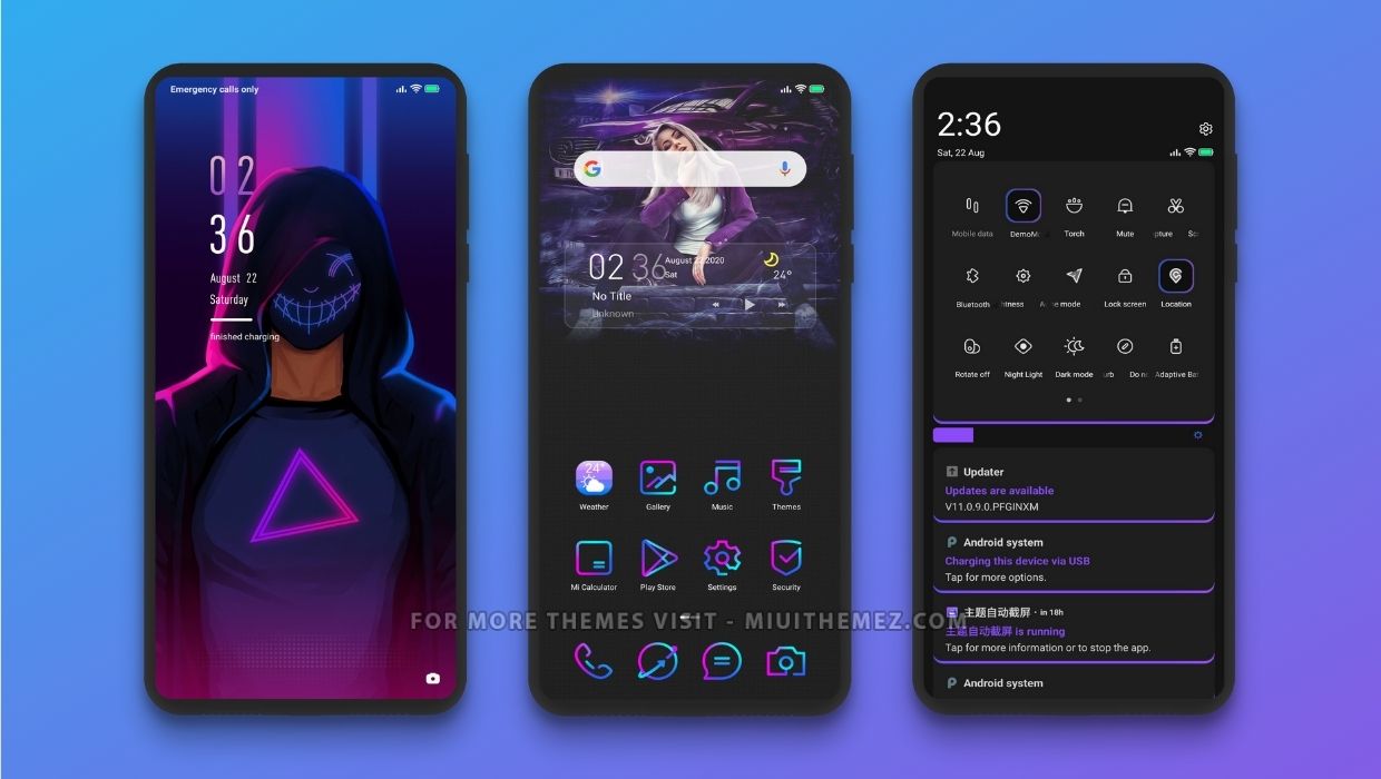 Violet And Blue MIUI Theme