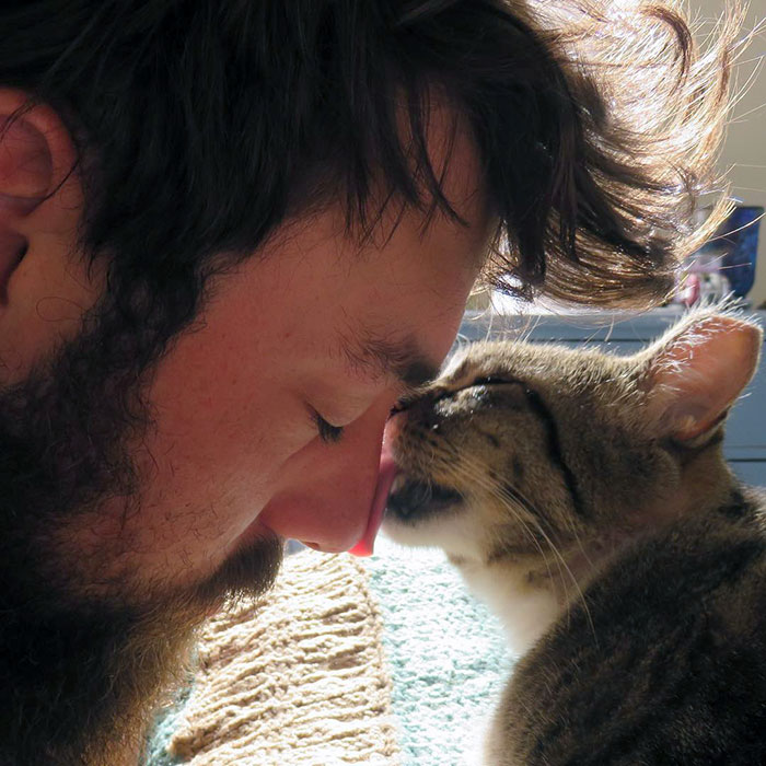 30 Adorable Pictures Of Men With Their Cats