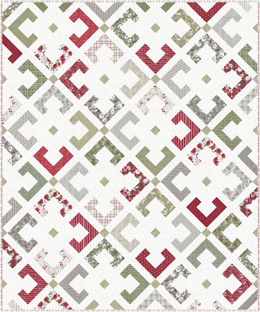 Ophelia quilt pattern in Christmas Eve fabric by Lella Boutique