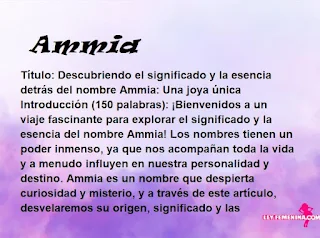 significado del nombre Ammia