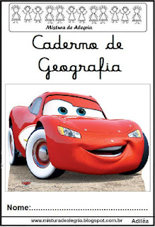 Capa para caderno geografia Mcqueen