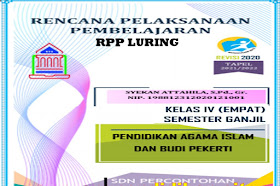 RPP Luring 1 Lembar PAI dan BP Kelas 4 SD/MI Semester 1 Tahun 2021-2022