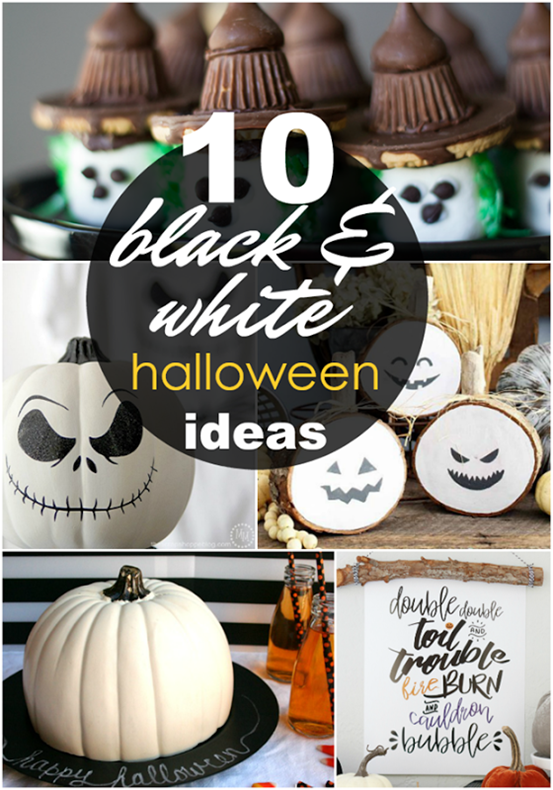 10 Black & White Halloween Ideas at GingerSnapCrafts.com #halloween #blackandwhite_thumb[1]