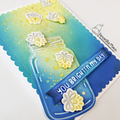 You Brighten My Day Card by Samantha Mann for Newton's Nook Designs, Distress Inks, Ink Blending, Die Cutting, Dry Embossing, Hot Foil, Fireflies, #newtonsnook #newtonsnookdesigns #distressinks #inkblending #dryembossing #dryemboss #hotfoil #cardmaking