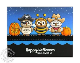 Sunny Studio Stamps: Happy Owl-o-ween Costumed Trick-or-Treat Halloween Card by Mendi Yoshikawa