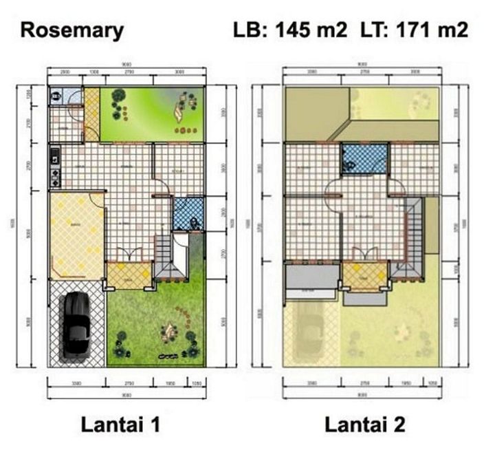 denah rumah minimalis 2 lantai yg inspiratif