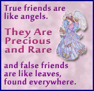 True friends are like angles, they are precious and rare and false friends are like leaves found everywhere.