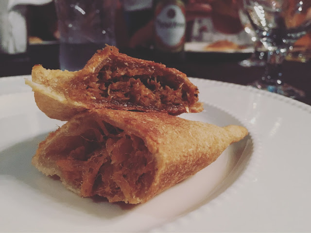 Goat Empanadas made with yucca flour.