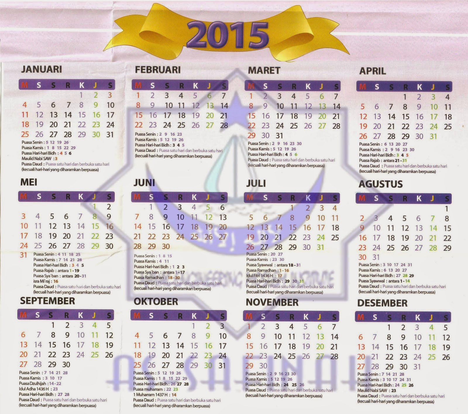 Kalender Tahun 2015 Lengkap  Terbaru 2018