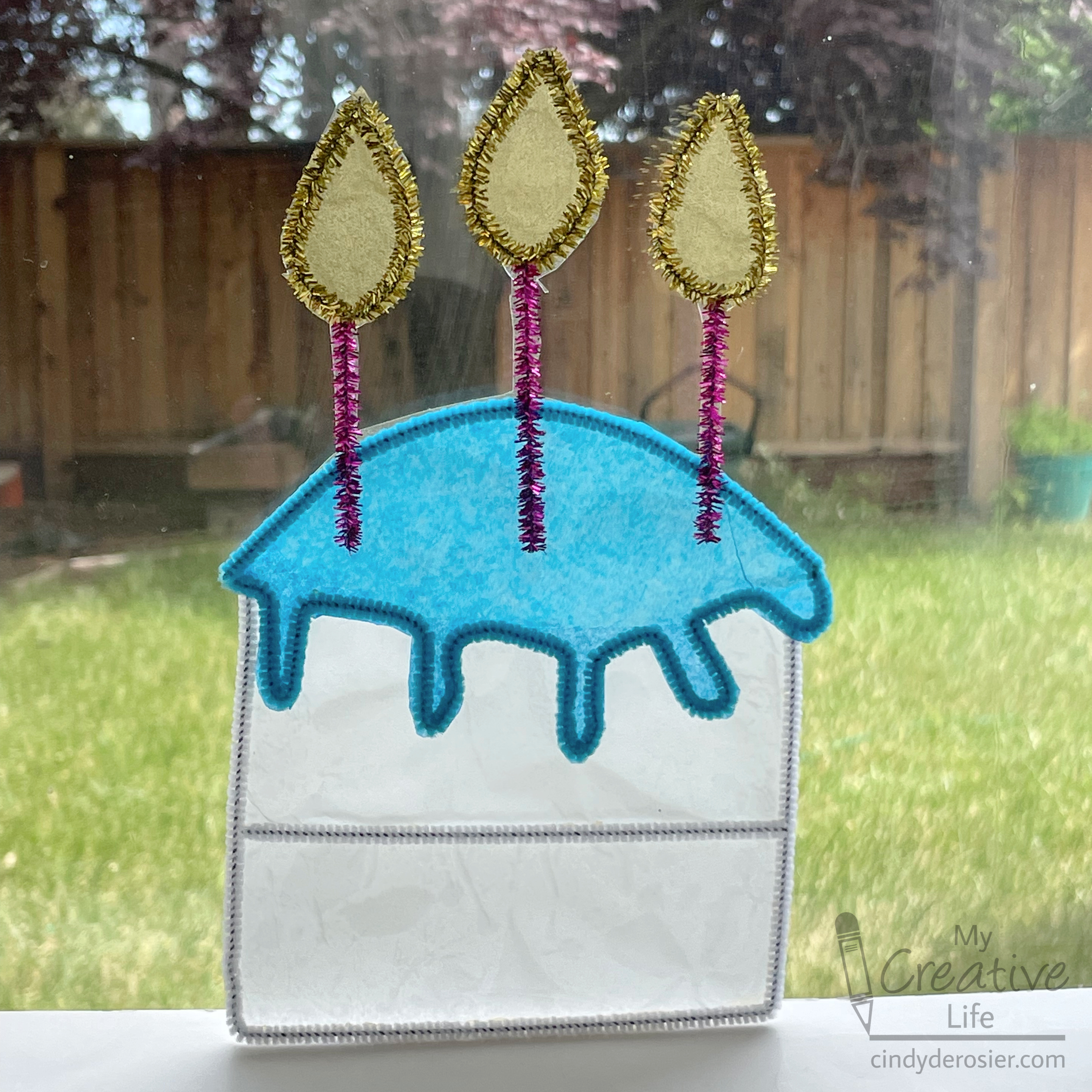 Cindy deRosier: My Creative Life: Pipe Cleaner Cake Sun Catcher