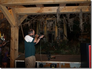 Playing in the shooting gallery, the kids scored plenty of free games.