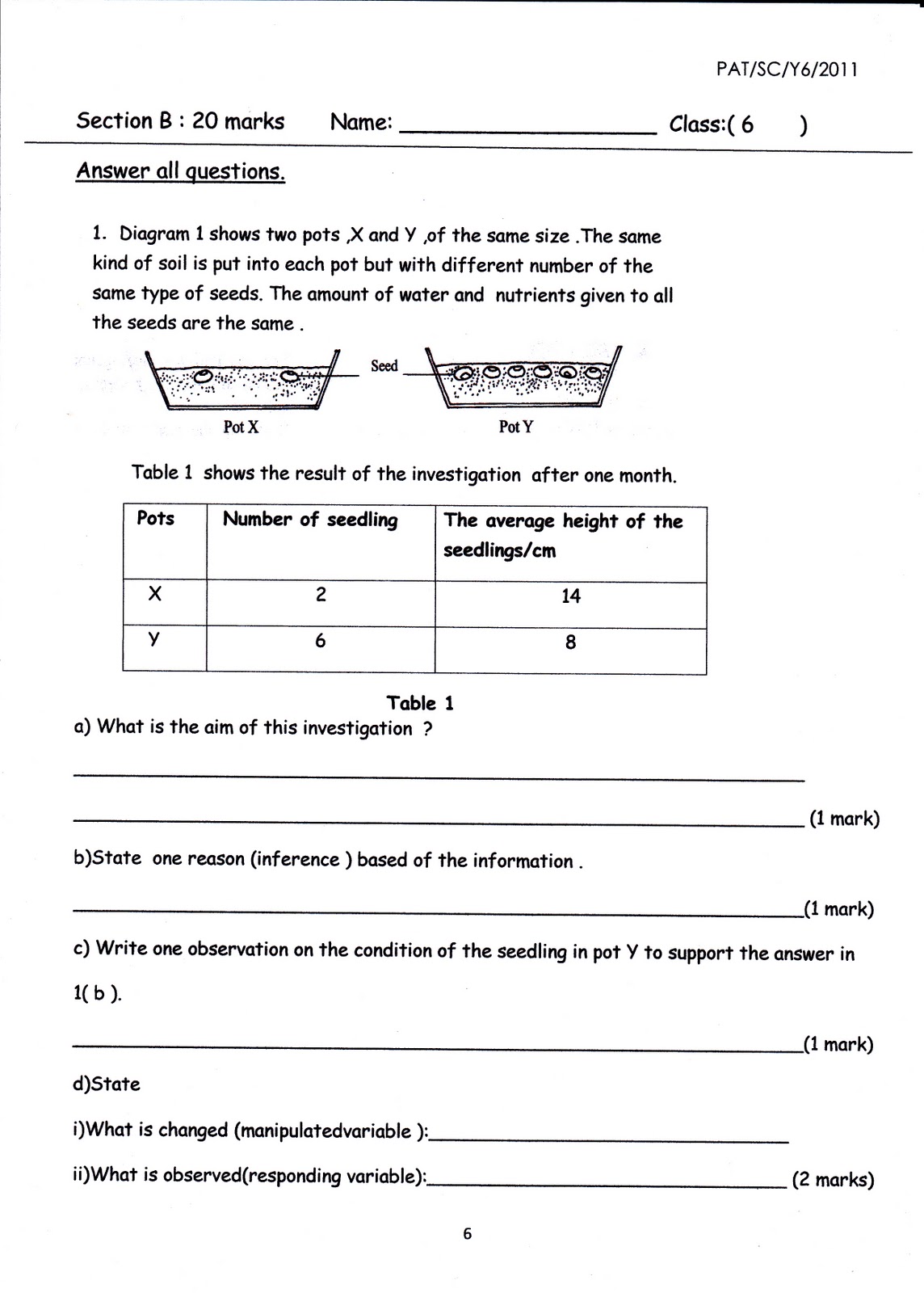 Lowchunboey D040631(Sains ): Ini ialah kertas soalan Sains 