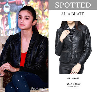 Alia Bhat Spotted on bareskin leather jacket by voganow