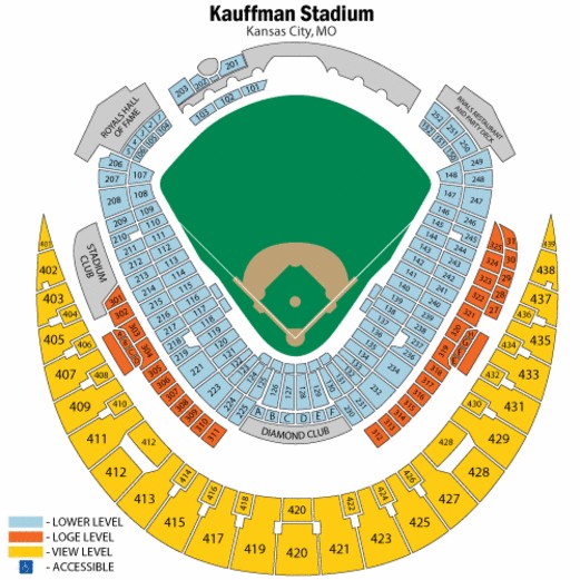 Kauffman Stadium Seating Chart with rows