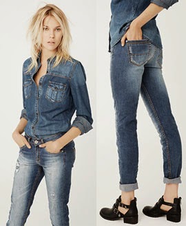 Suiteblanco jeans denim coleção outono inverno 2014 2015 camisa e calça feminina