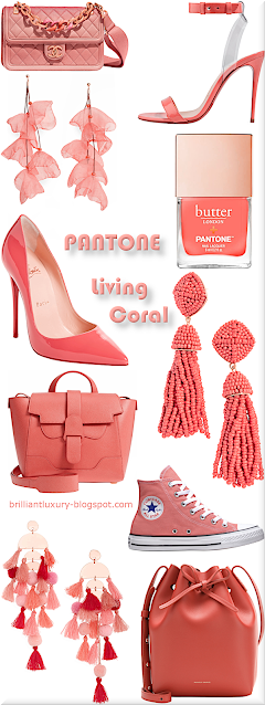 ♦Pantone Fashion Color Living Coral #pantone #fashioncolor #pink #shoes #bags #jewelry #brilliantluxury