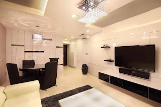 black LCD in drawing room singapore decoration interior design