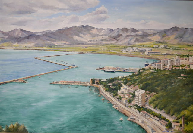 Le port de Bougie, actuel Béjaïa, Algérie - Émile Bou (Français - 1908-1989) - Huile sur panneau - 71x103cm