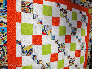 Spring Mystery Quilt, front quilting detail