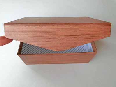 ペーパーボックス フタ付紙BOX（4サイズ、長方形、木目調）Wood grain PAPER BOX 544