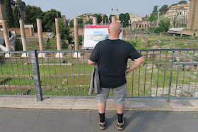Gladiator tourist outside the Roman Forum