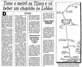 Tome o Metrô na Tijuca e Vá Beber um Chopinho no Leblon