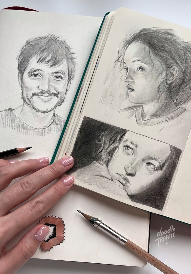 04-The-Last-of-Us-Pencil-Portraits-Gabriela-Niko-www-designstack-co