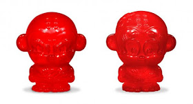 San Diego Comic-Con 2016 Exclusive Translucent Red Monkey Kung Fu Sofubi Chubs Vinyl Figures by Hyperactive Monkey - Shao Lu & Shao Mei