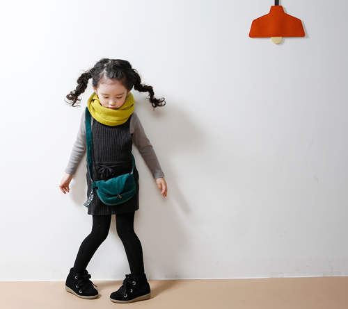 Korean Children's Knitted Suspender Dress