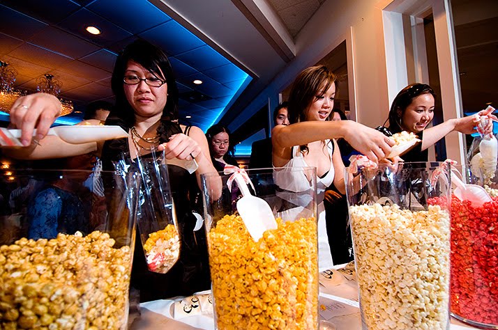 candy bar at wedding reception