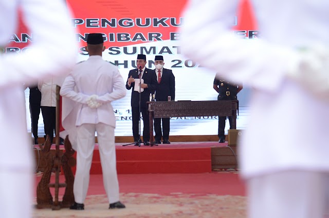 Formasi Lengkap, Gubernur Edy Rahmayadi Kukuhkan  66 Paskibraka Sumut