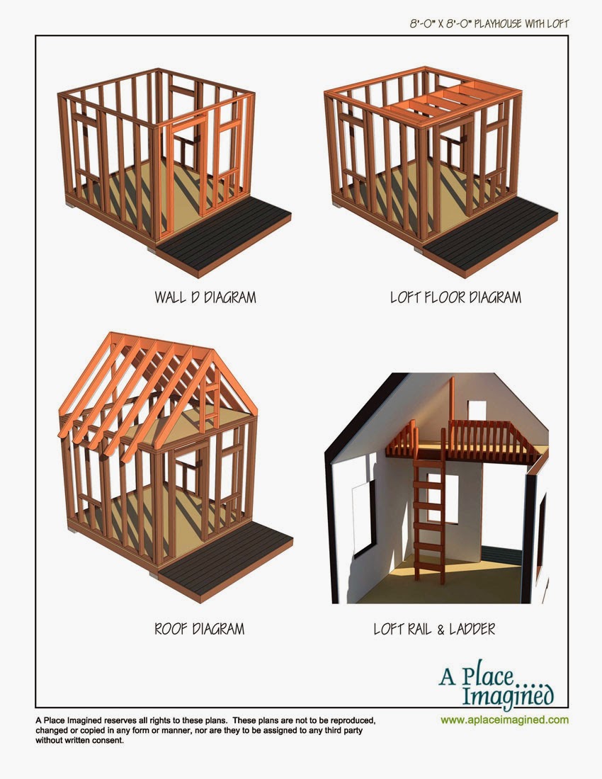 APlaceImagined: 8'x8' Playhouse with Loft