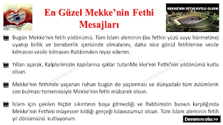 Hazır Mesajlar - En güzel Mekke'nin Fethi Mesajları