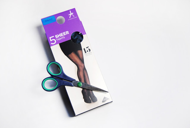 supplies: scissor & tights