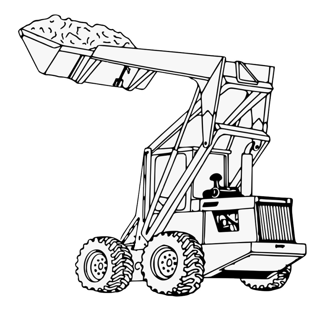 Coloring Book Heavy Machinery - Black And White Construction Equipment Clipart , Free Transparent Clipart