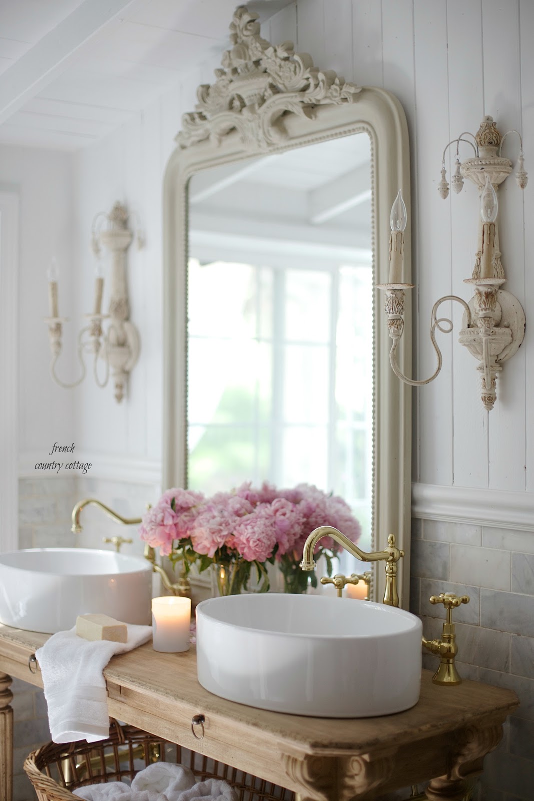 Elegant French  cottage bathroom  renovation peek why I am 