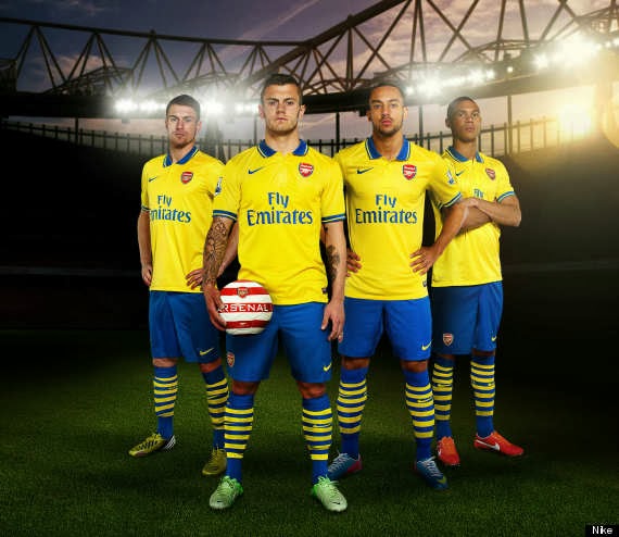 Kaos Kaki Grade Ori Arsenal Away Official 2013-2014