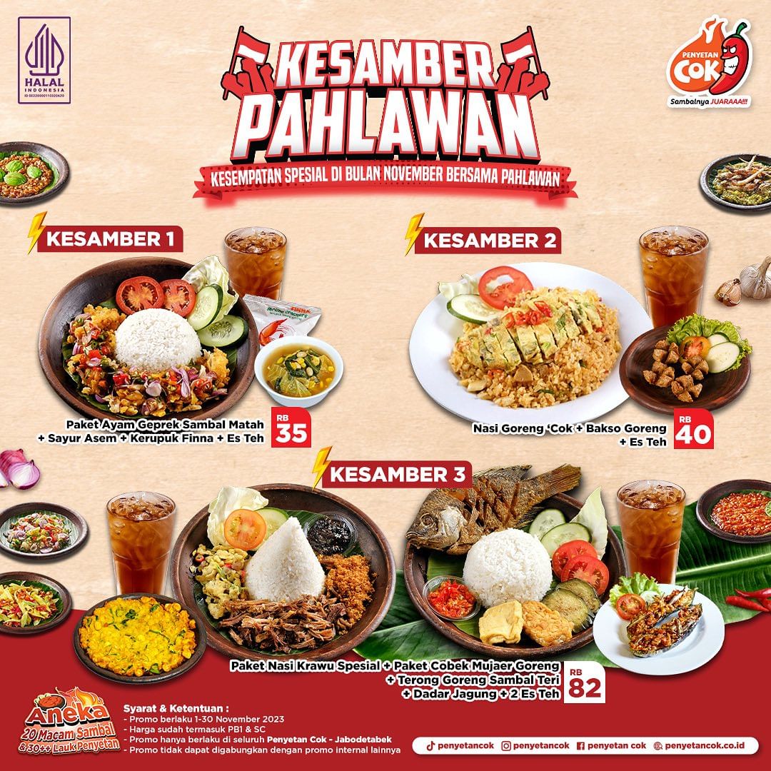 Promo Penyetan Cok Kesamber Pahlawan - Harga Paket mulai Rp. 35.000