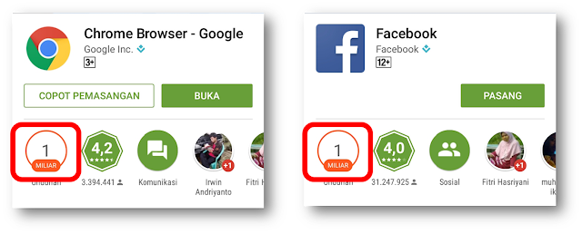 aplikasi android dengan download 1 milyar