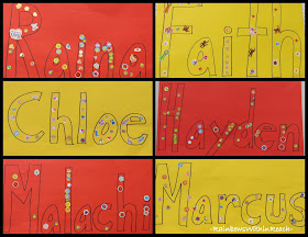 photo of: First Name Project for Fine Motor using Stickers