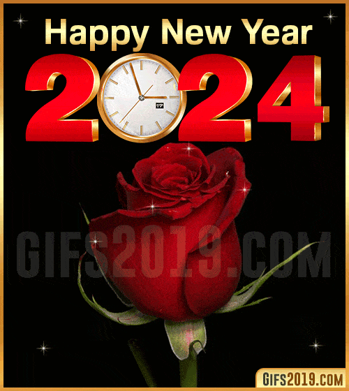 happy new year clock gif