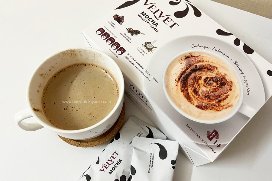 Velvet Coffee Malaysia viral di Tiktok, Velvet Coffee perisa Mocha, latte, cappucino,