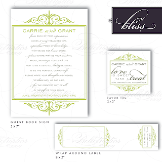 bliss flourish address label guest book sign