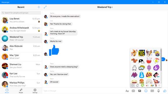 Với Messenger trên windows 10 PCs bạn có thể trò chuyện ở mọi nơi.