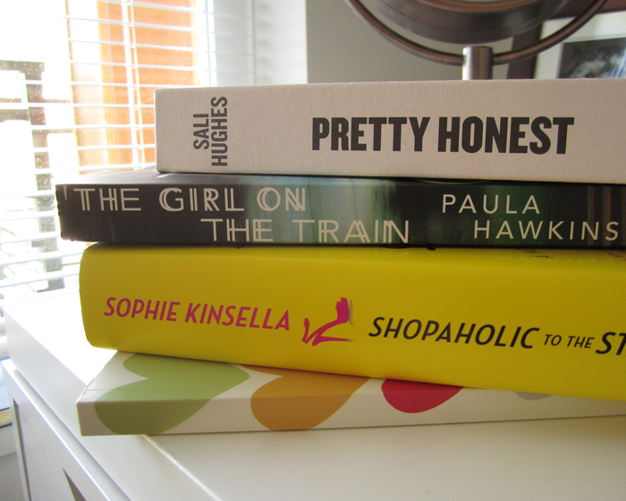 Girl on the Train by paula Hawkins, Shopaholic to the Stars by Sophie Kinsella, Pretty Honest by Sali Hughes